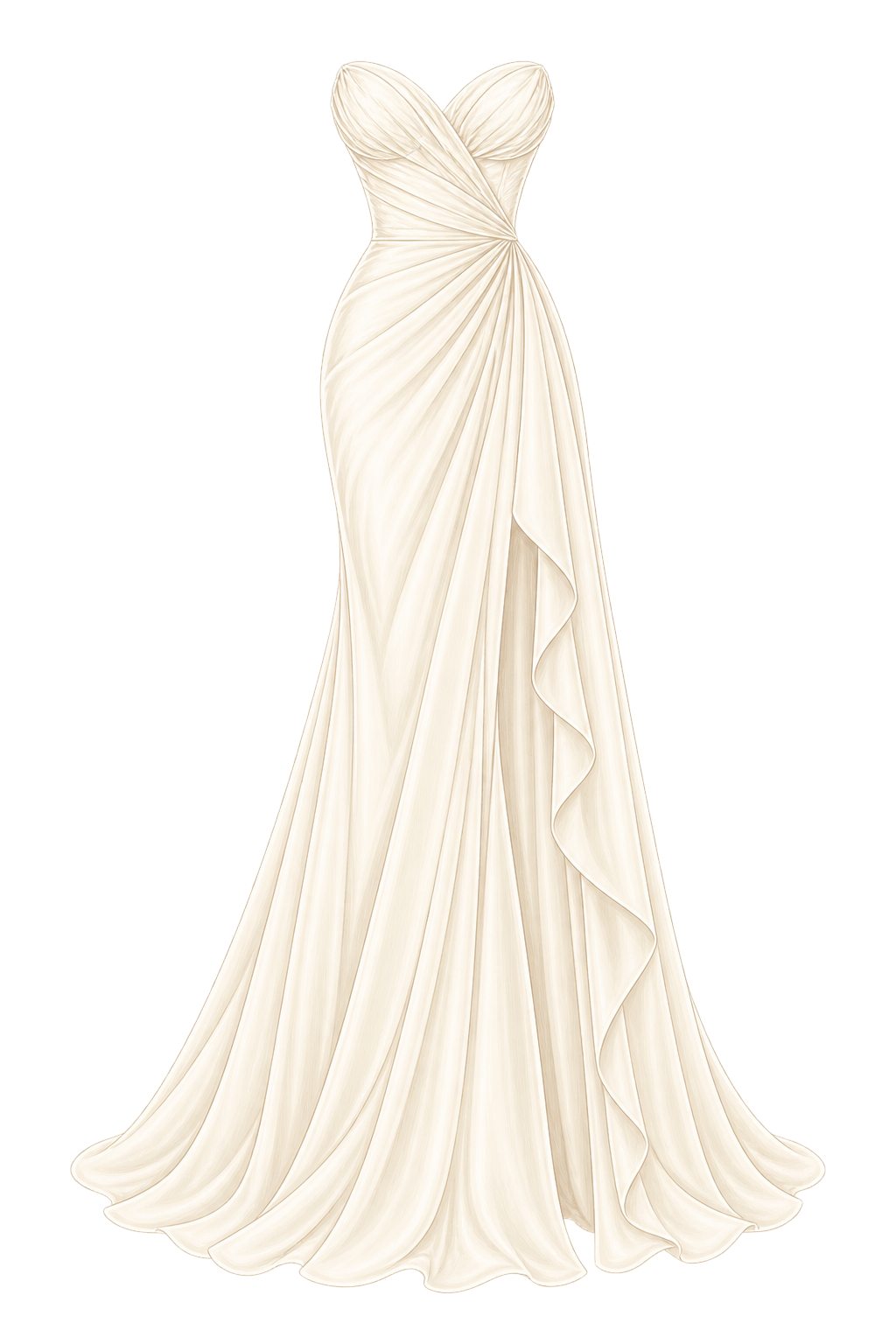 Ilustración de vestido largo formal